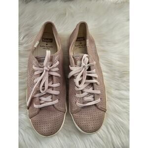 Keds x Kate Spade Kickstart Shimmer Pink Rose Gold Perforated Sneakers Size 8.5